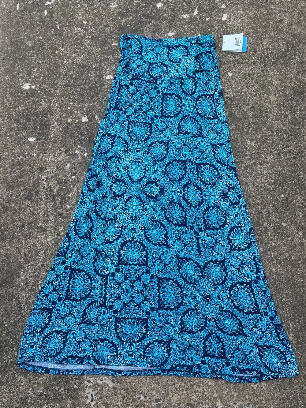 Everlast Blue Teal Patterned Maxi Skirt